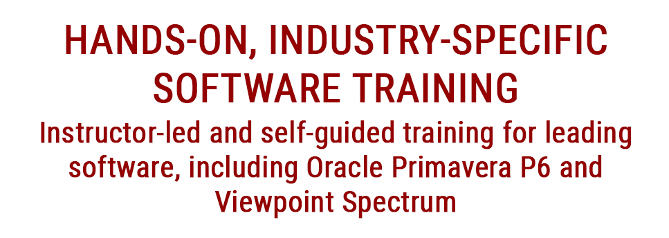 Software Training for Oracle Primavera P6 and Spectrum Construction Accounting
